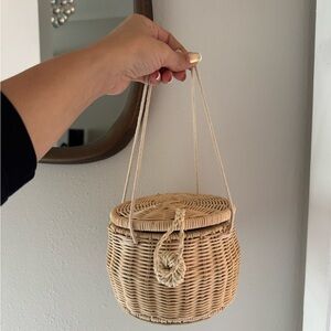 Zara Chic Woven Mini Basket Bag